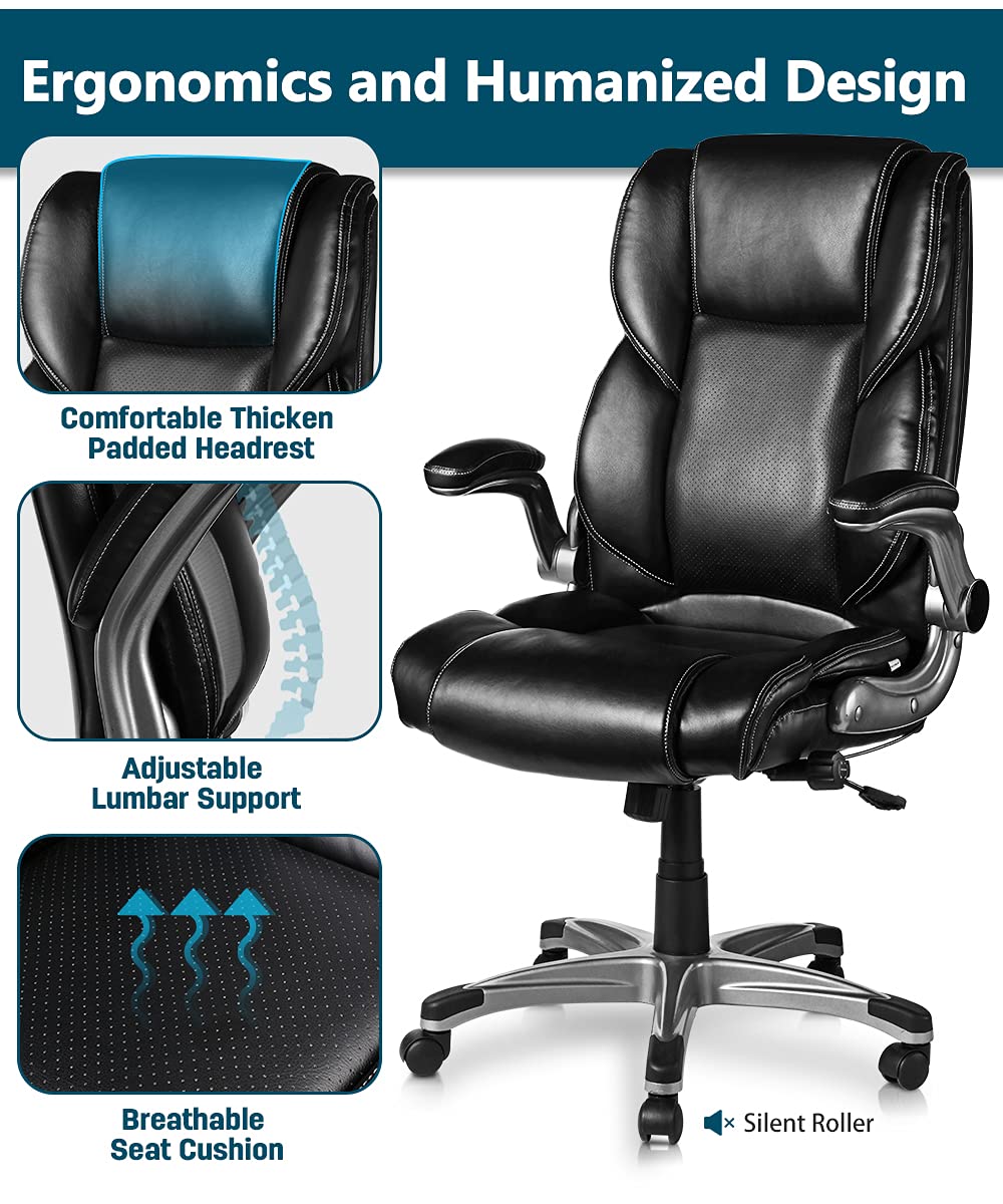 VANSPACE Executive Office Chair High Back, Leather Office Chair with