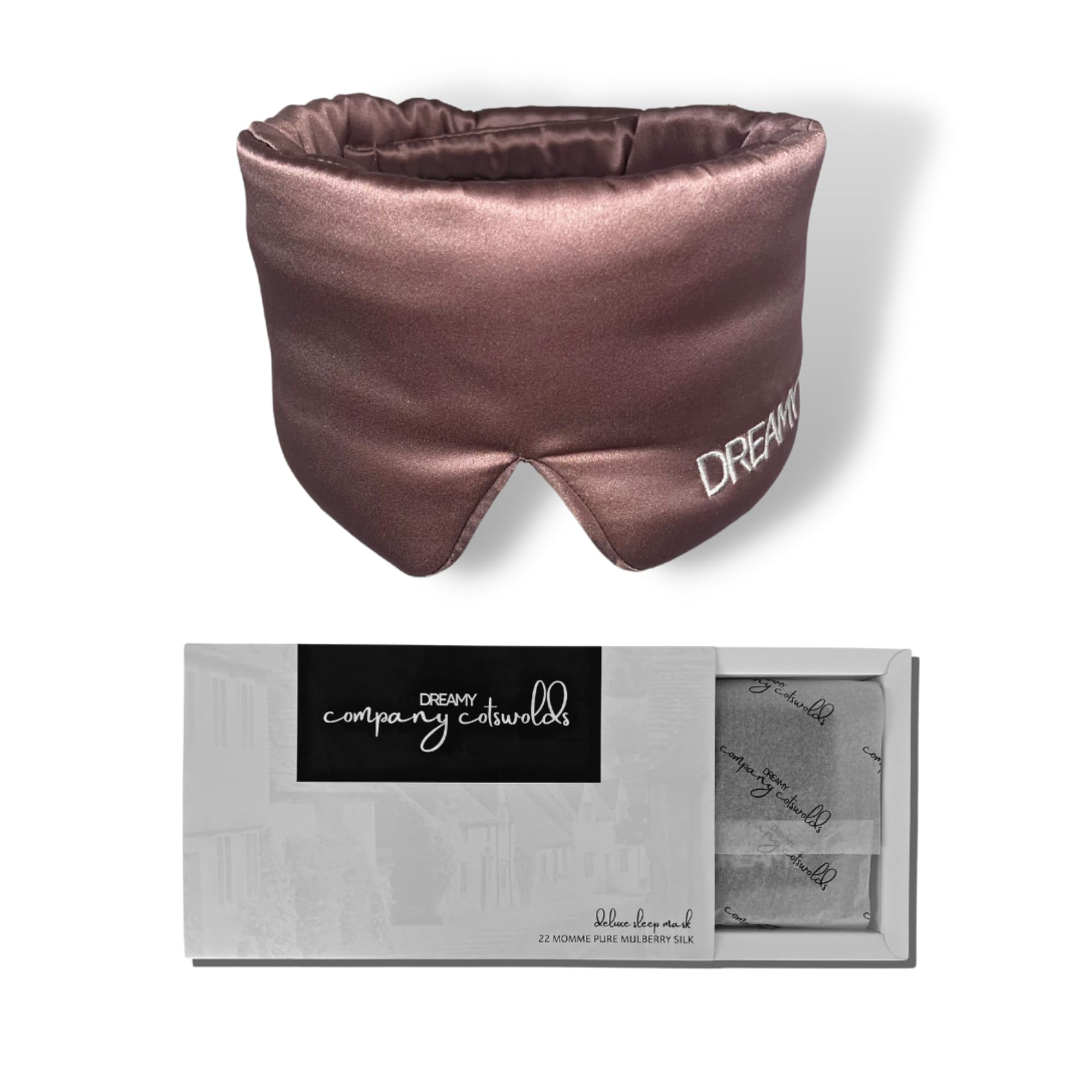 Dreamy Company Cotswolds 100% Mulberry Silk Sleep Mask – Luxury Oversized Blackout Eye M...