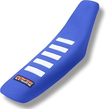 Universal Dirt Bike Seat Cover Soft Non-Slip Gripper White Stripe Seat Covers for Motorcycle Blue