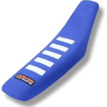 Universal Dirt Bike Seat Covers Soft Non-slip Gripper White Stripe Seat Covers for Motorcycle Blue