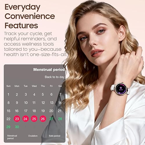 Miniatura 9 de TOZO S8 AMOLED - Reloj inteligente para mujer, pantalla HD a color de 1.32 pulgadas, reloj de seguimiento de salud para mujer con monitor de sueño,