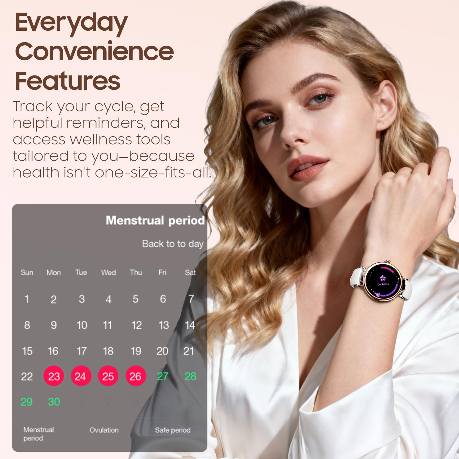 TOZO S8 Zegarek Smart AMOLED dla kobiet i mężczyzn, 1,32" ekran HD, Bluetooth do połączeń i wiadomości, smartwatch z trackerem aktywności, monitor zdrowia i snu, 100+ trybów sportowych, wodoodporny