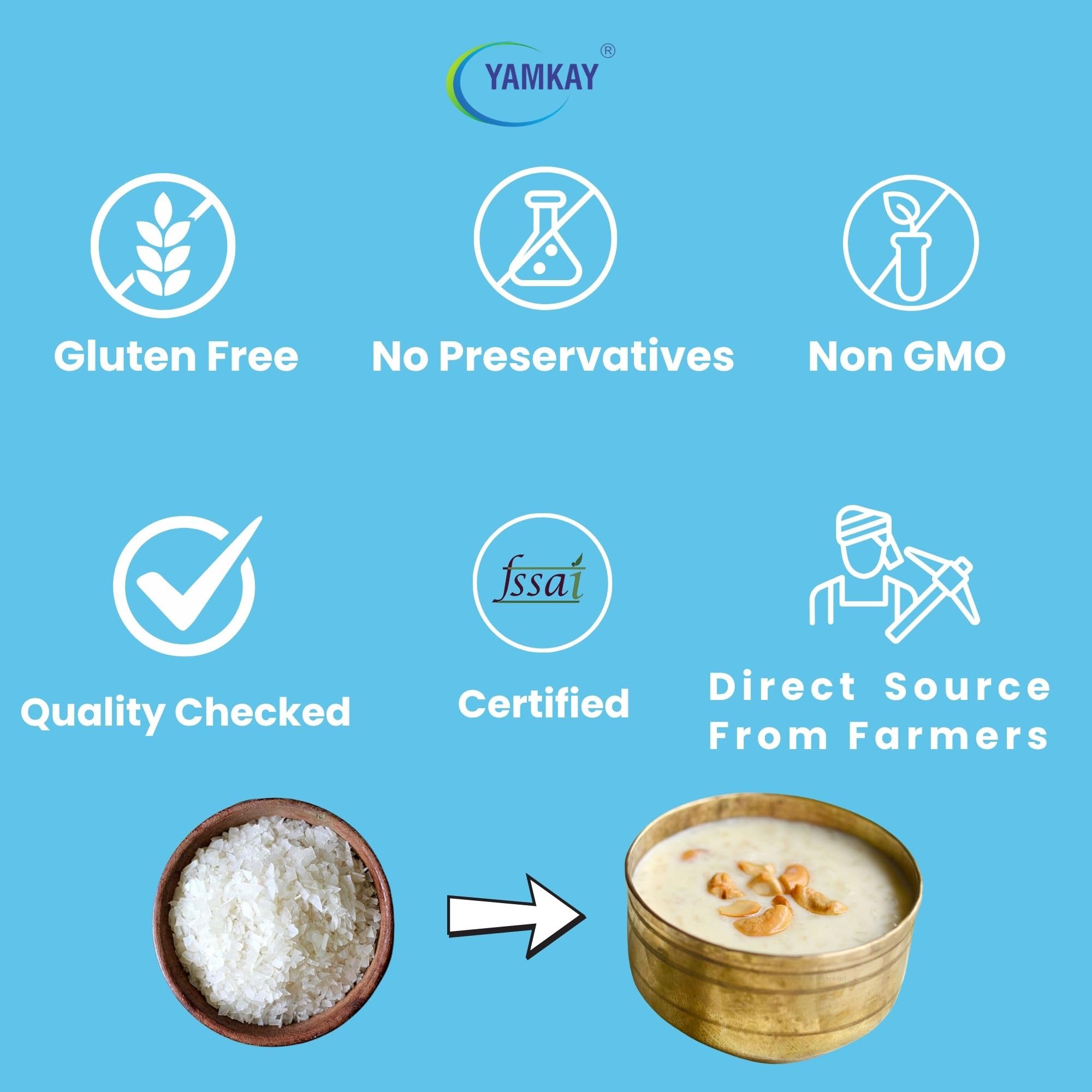 Yamkay Palada Rice - Ideal for Delicious & Creamy Payasam/Kheer | Big Grain | Perfect for Traditional Desserts (300 GM)