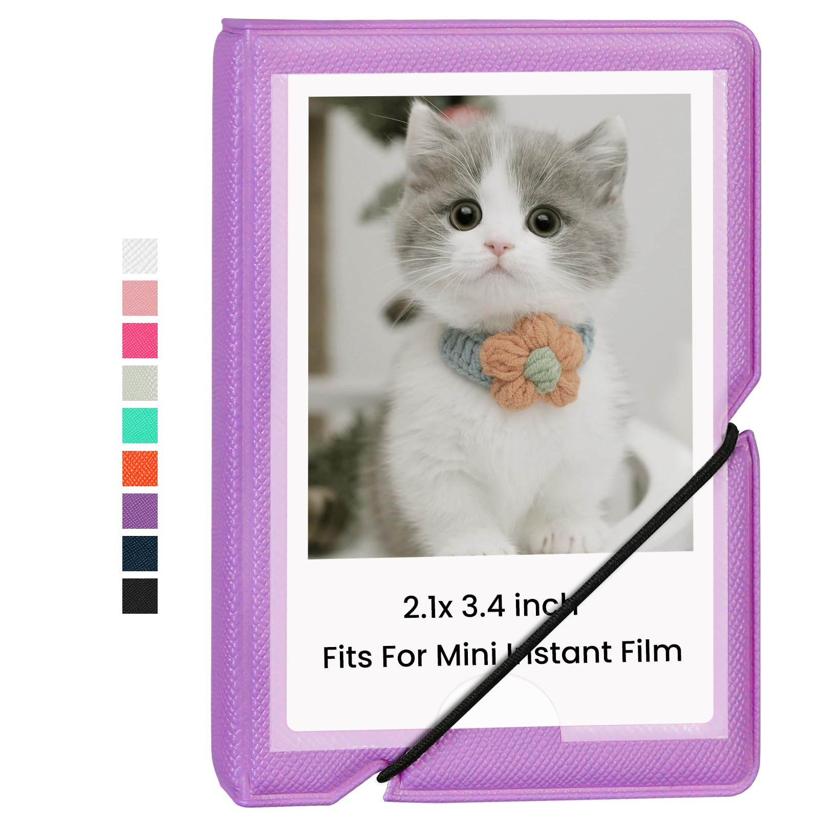 Lifting Mini Photo Album with 28 Pocket 2x3 Inch Pictures Fits for Fujifilm Instax Mini 7s 8 9 11 25 26 40 50s 90 Evo Z2300 Instant Camera, Polaroid Snap,Kpop Photocard Holder (Royal Purple)-image-40