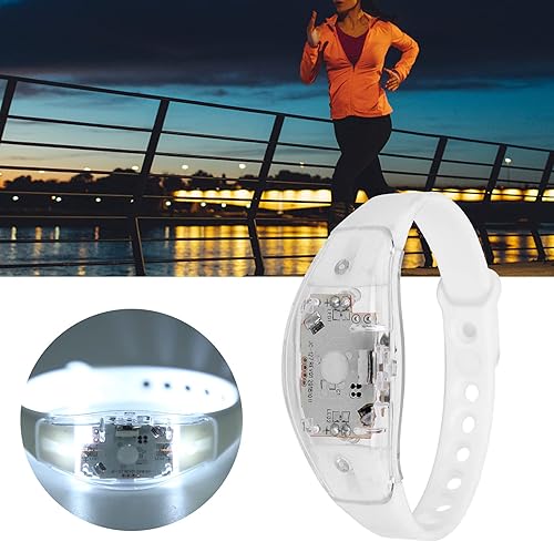 Miniatura 7 de plplaaoo Pulsera LED, pulsera LED de ciclismo, pulsera de silicona ajustable con luz LED, luces de correr para corredores, bandas reflectantes para