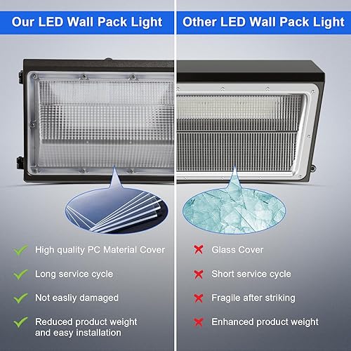 Miniatura 8 de Paquete de luz LED de pared de 100 W con fotocélulas del atardecer al amanecer, paquete de pared al aire libre de 13000 lúmenes, luz de inundación