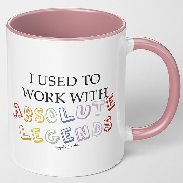 Mugged Off Pink I Used to Work with Absolute Legends Mug Funny Retirement Gift New Job for Work Boss Leaving Job Gift Colleague