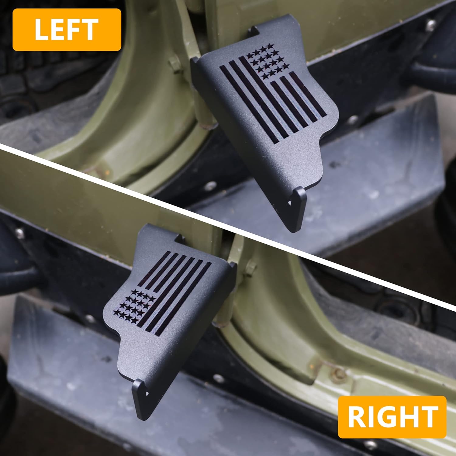 Foot Pegs Rest Pedals Compatible with 2007-2018 Jeep Wrangler JK Unlimited 2/4 Door Exterior Accessories Door Hinge Steel Doors Off Foot Peg, 1 Pair US Flag