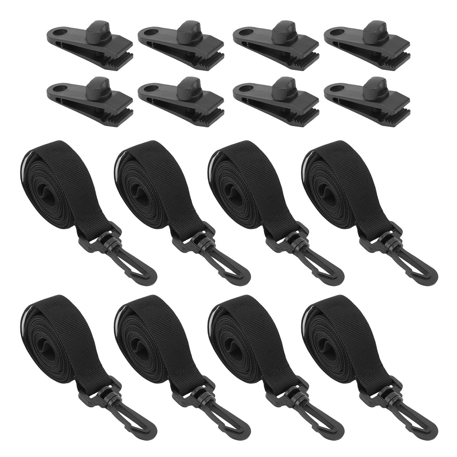 Kit de moulinet de bâche de piscine 16 pièces 8 sangles de serrage Installation sans effort Fixation de couverture – Verrouillage serré sans dommage pour piscine creusée