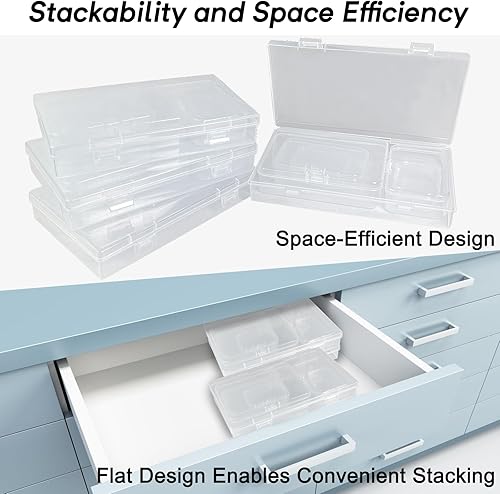 Miniatura 5 de Paquete de 24 organizadores y almacenamiento de cuentas, caja transparente apilable con tapas para organizar, contenedores de plástico versátiles