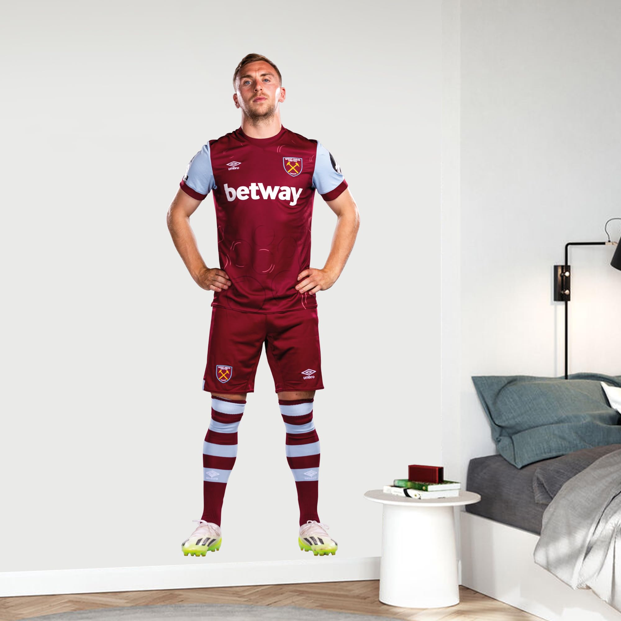 Themed West Ham United Wall Sticker - Jarrod Bowen 23/24 Player + Whufc Decal Set Football Art (120Cm Height)