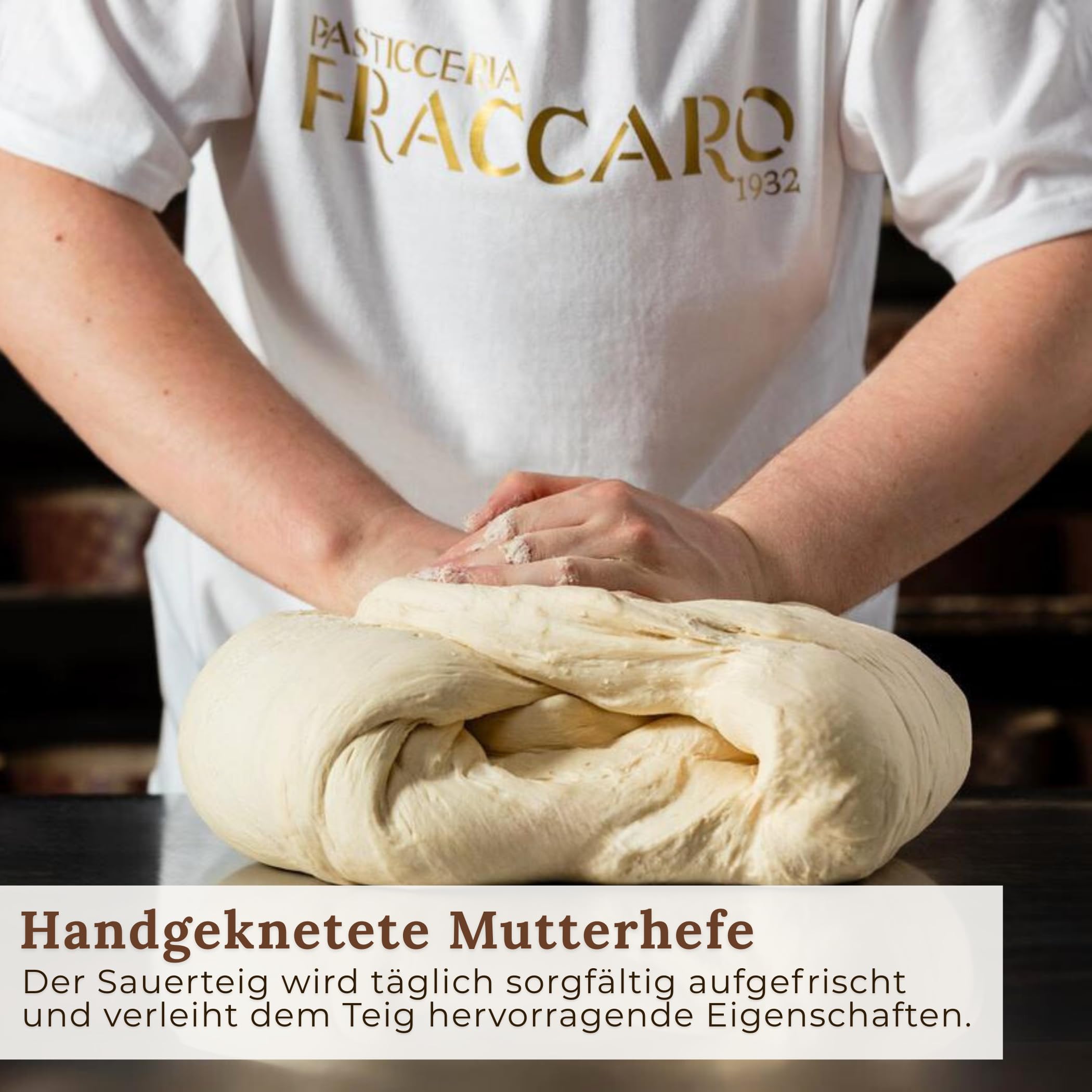 Artisan Colomba gefüllt mit Gianduia-Creme, 750 gr - Pasticceria Fraccaro 1932, Osterkuchen mit Gianduia-Creme und Schokoladenglasur, ohne kandierte Früchte, natürlich gesäuert, Verpackungslinie