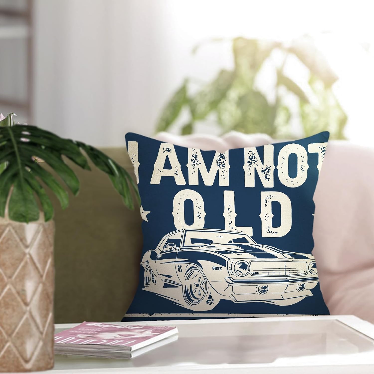 Vintage Car Decorative Throw Pillow Cover 18 x 18, I am Not Old I'm image 5