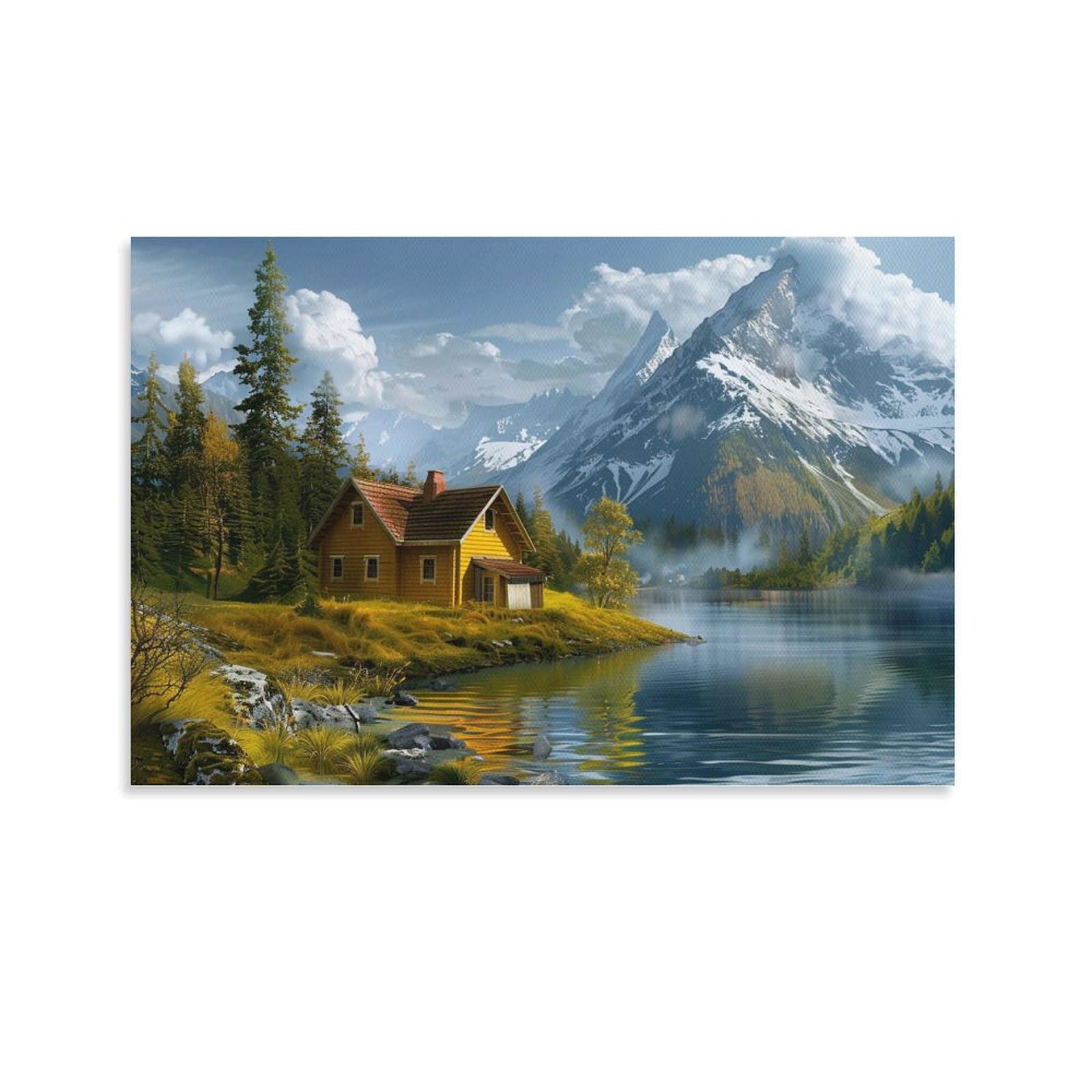 ※山森林小河絵インテリア※飾り収蔵 山森林小河絵インテリア※飾り収蔵