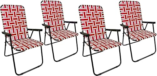 Vista 49 de EasyGo Product Portátil, diseño de respaldo alto, estilo retro, silla de malla para exteriores, patio, campamento, eventos deportivos, fácil