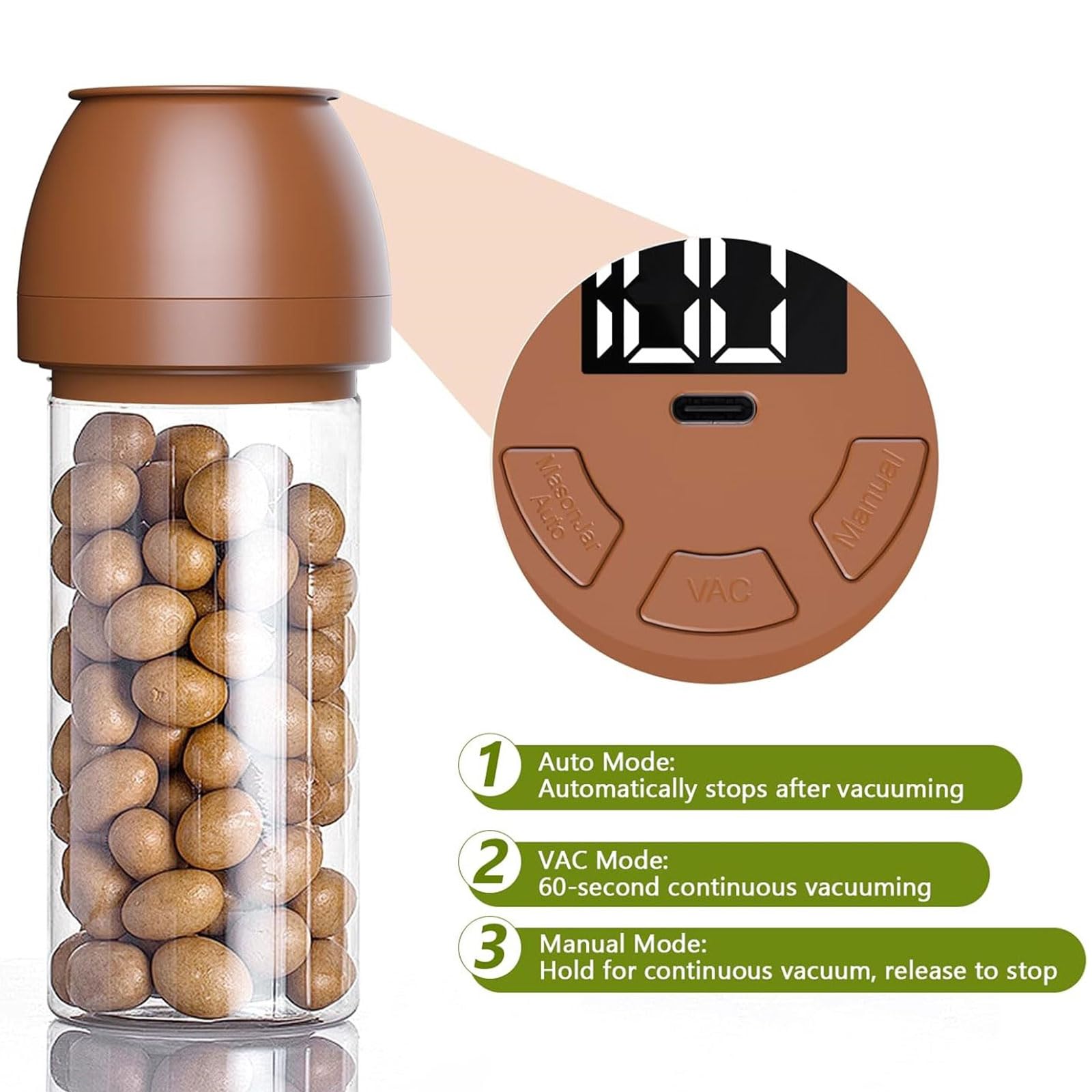 Sellador automático al vacío con textura para tarros de masones y conservación de alimentos con sistemas de bombas eficientes y pantalla LCD, sistemas de envasado al vacío para uso doméstico
