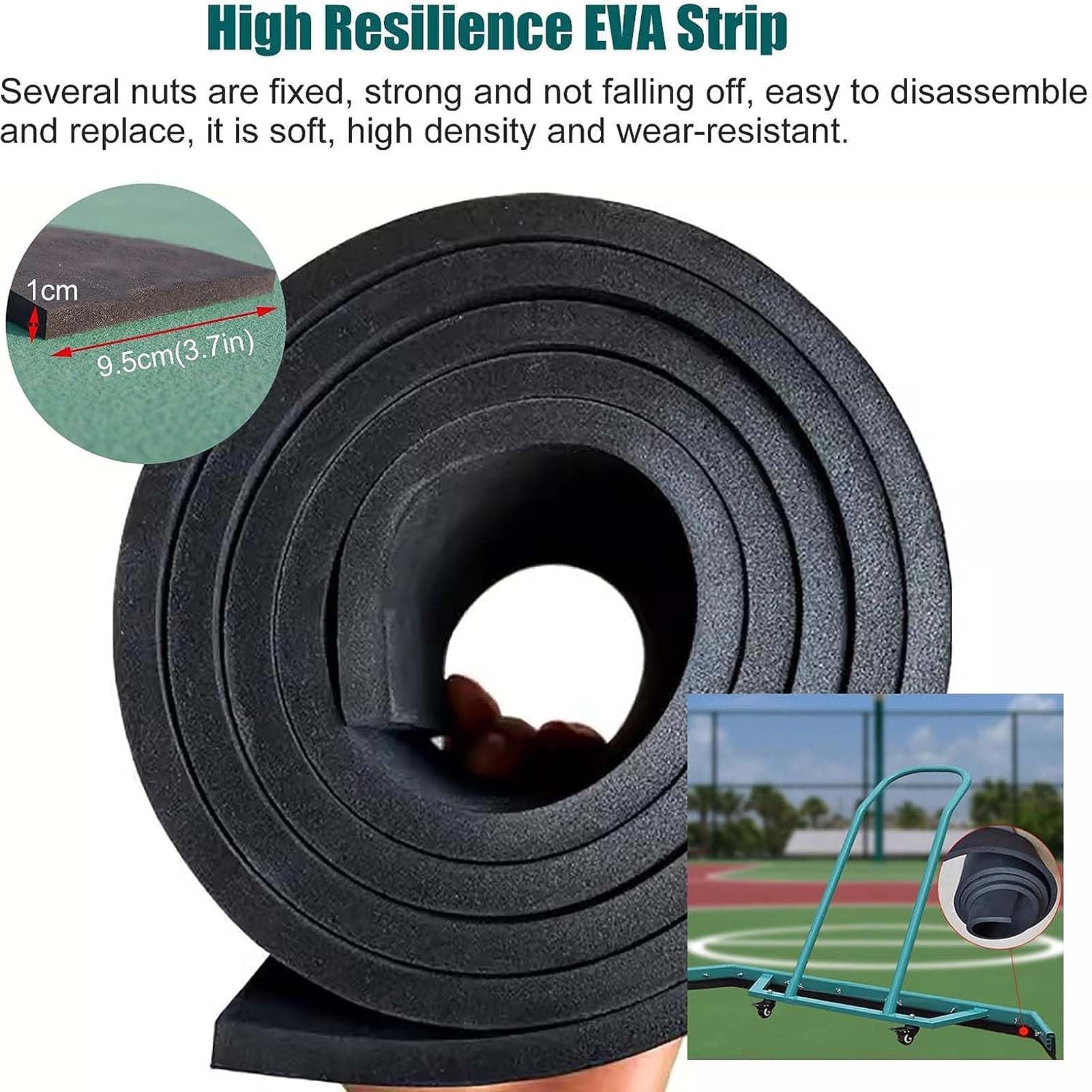 Escobilla de goma de aleación de aluminio para eliminar el agua del suelo comercial, ideal para canchas de tenis deportivas, con hoja de espuma EVA para una acción eficiente de barrido de lluvia.