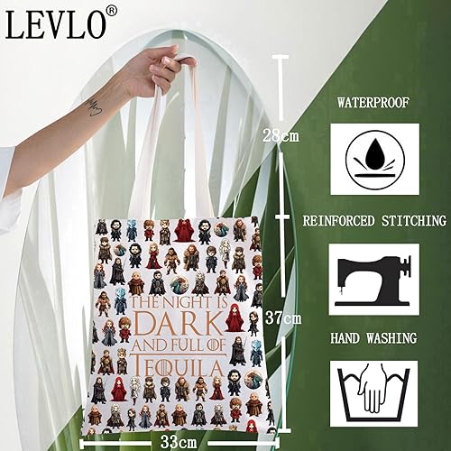 Miniatura 8 de LEVLO Thrones Game - Bolsa de maquillaje para cosméticos, tronos, regalo para fanáticos del juego, The Nnight Is Dark And Full Terrors Thrones,