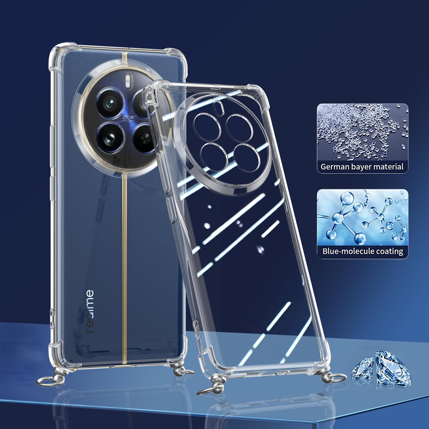 Cover Cordino Compatibile con Realme 12 Pro 12 Pro+, Custodia Trasparente TPU Morbido Silicone Regolabile Antiurto Collana Chiaro Case, Viola Cover Cordino Compatibile con Realme 12 Pro 12 Pro+, Custodia Trasparente TPU Morbido Silicone Regolabile Antiurto Collana Chiaro Case, Viola