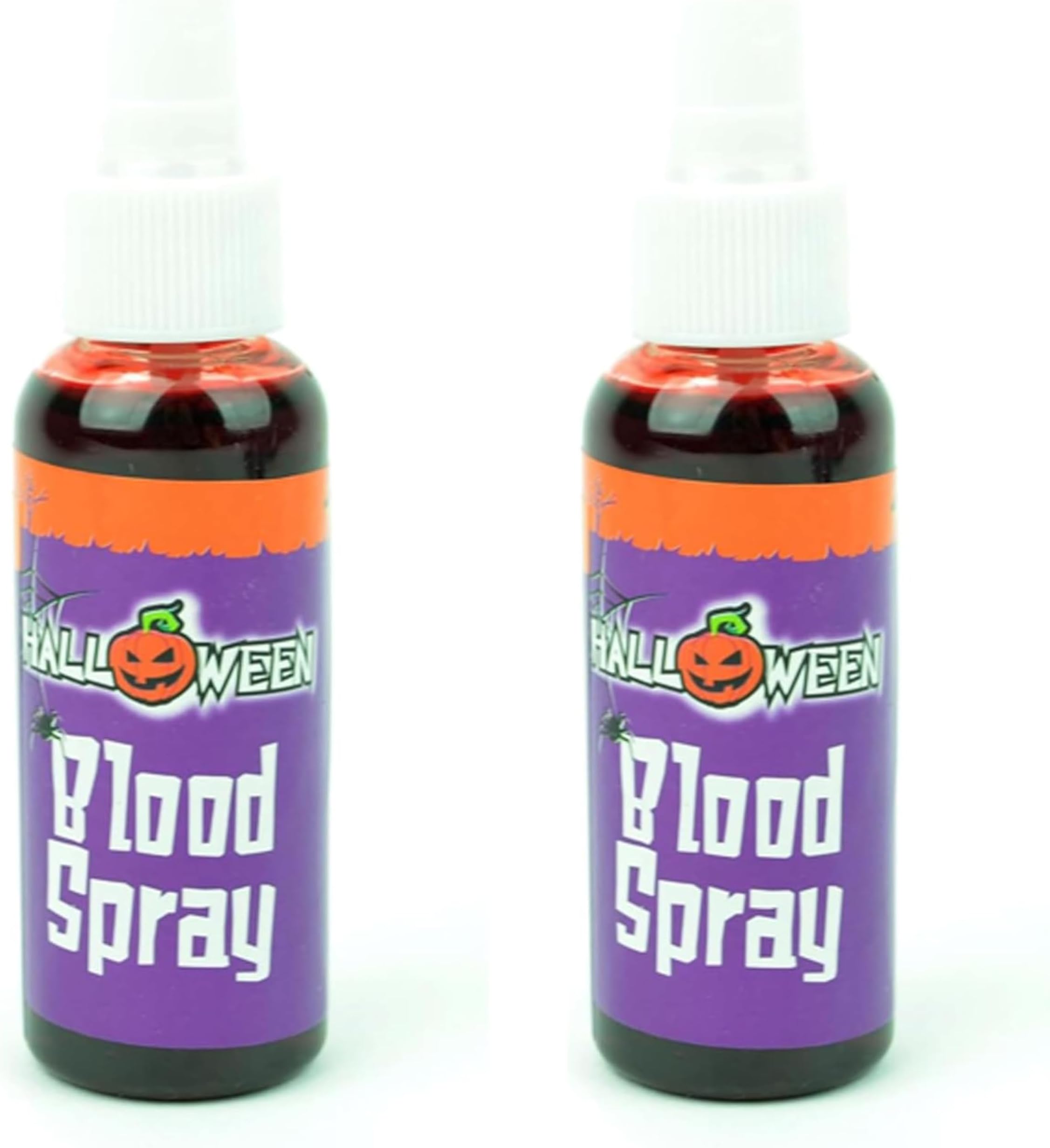 2 Pieces Fake Blood Spray 60ml for Halloween Costume - Vampire, Zombie & Monster Makeup, Theatrical Face & Body Paint for Pranks, Video Projects & Dress Up