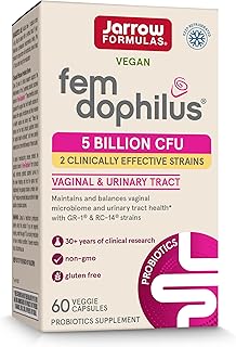 Jarrow Formulas Fem-Dophilus - 5 Billion Organisms Per Serving - 60 Veggie Capsules - Women’s Probiotic - Urinary Tract Health - Up to 60 Servings