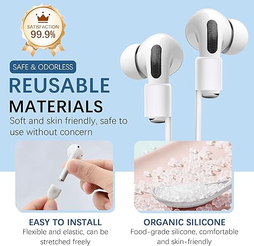 Miniatura 4 de Ultra Strong Magnetic AirPods Straps,Neck Rope Cord,Anti-Lost Straps for Airpods 4,3,2,1&Airpods Pro 2/1 Naranja,Negro