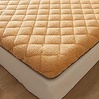 Vista 2 de Colchón futón plegable japonés con parte inferior transpirable para tatami Shikibuton, colchón portátil para dormir, cama estudiantil, camello, 35.4