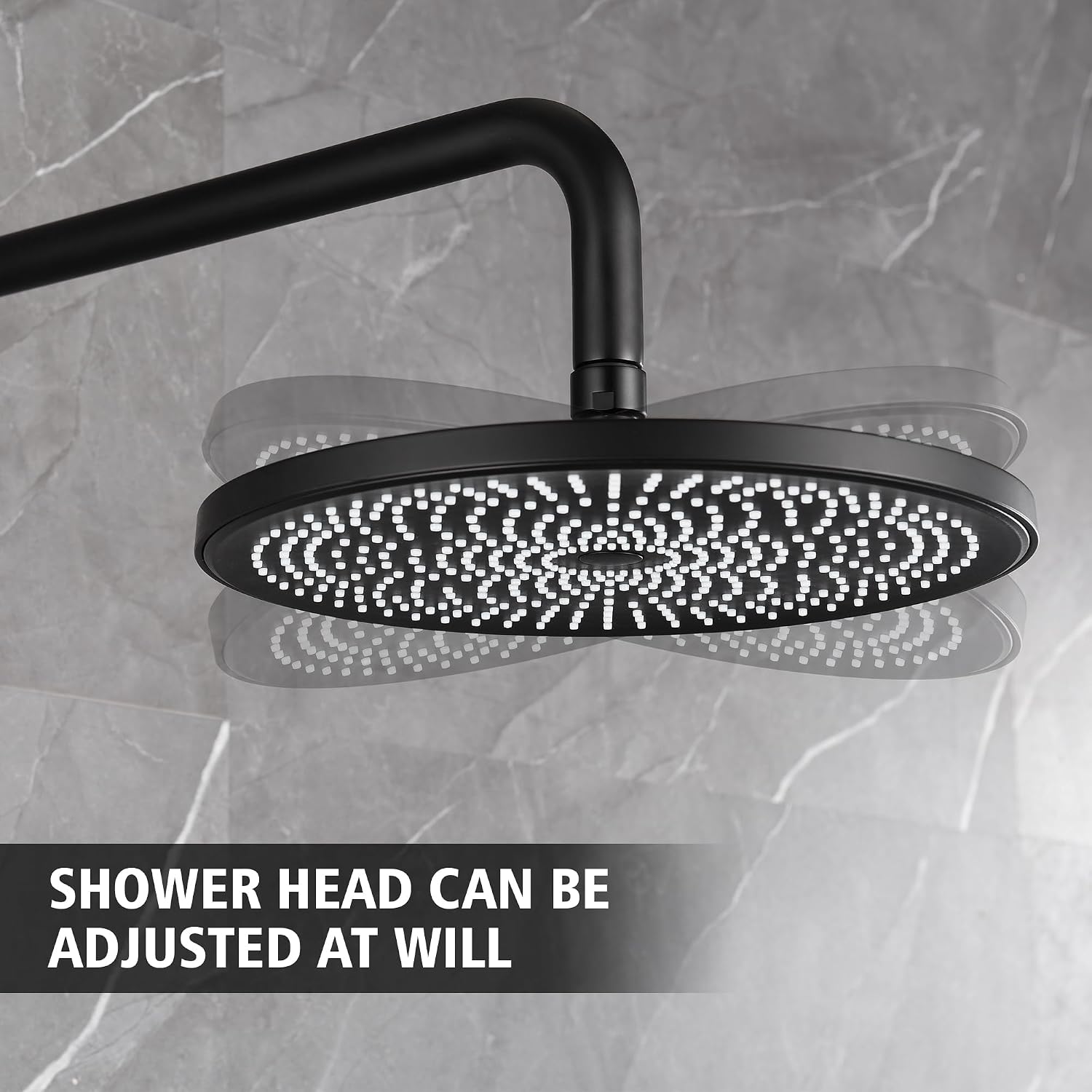 SUMERAIN Matte Black Concealed Rain Shower System with 10 Inch Shower Head image 5