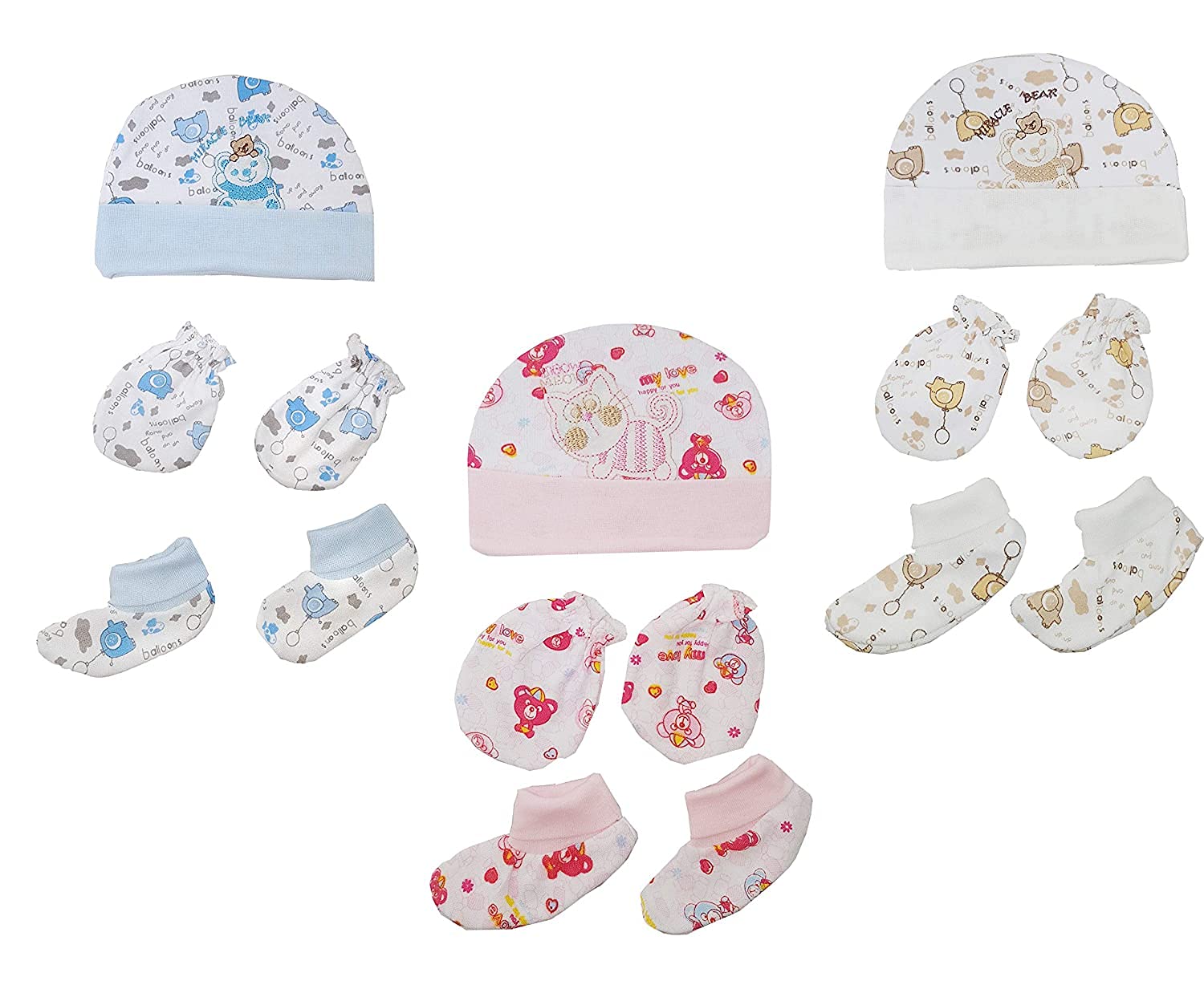 Mommas Baby Baby Cap Botty Gloves Set (3SETS Combo)-picture-13