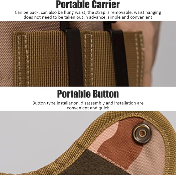 Plastic Canteen, 1L Portable Army Water Bottle with PE Cap & Oxford Pouch for Hiking Camping Climbing and Most Outdoor Activities