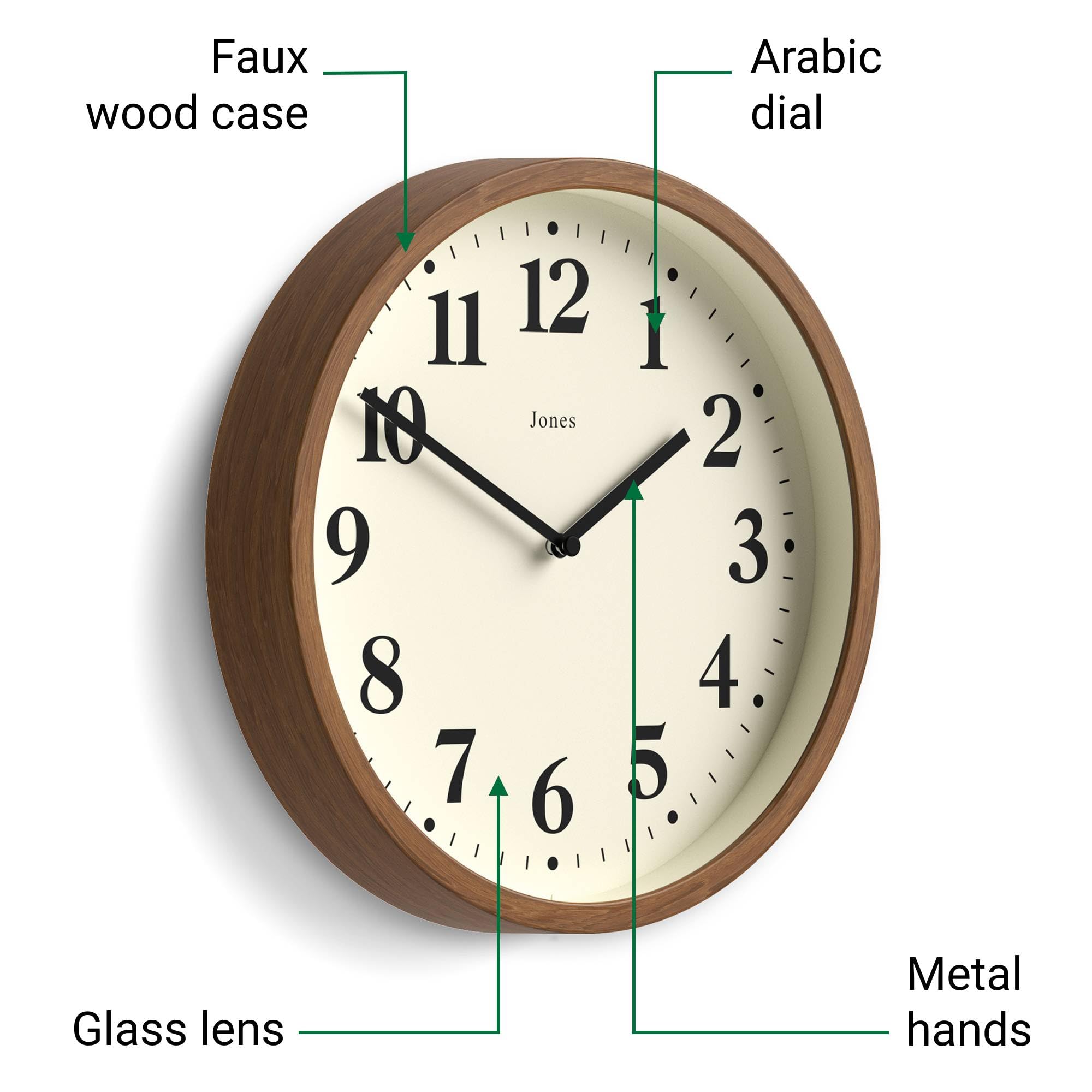 Amazon.com: JONES CLOCKS® Lodge wall Clock | Small Modern Clock