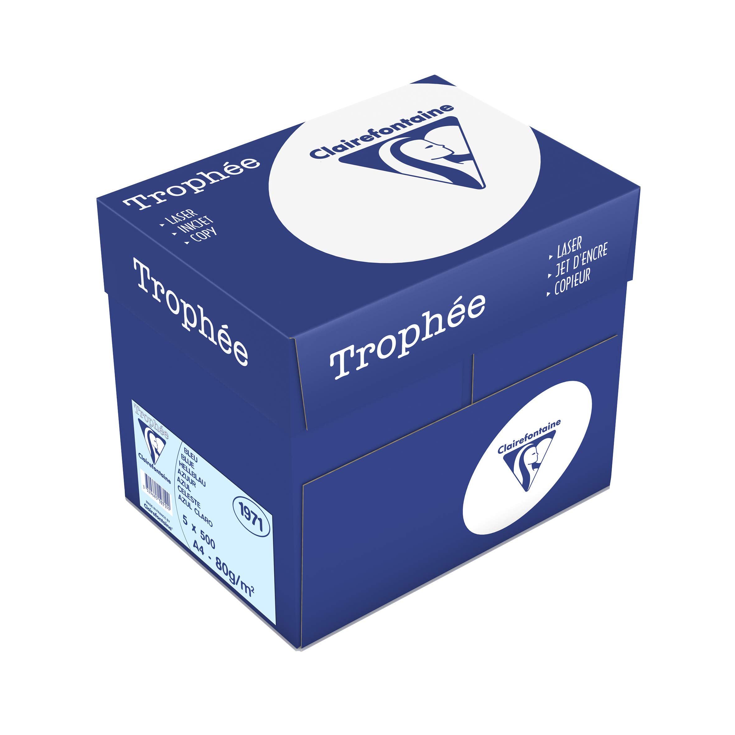 Clairefontaine Trophee Ramette 500 arkuszy papieru kolorowy 80 g A4 Niebieski Zestaw 5 szt