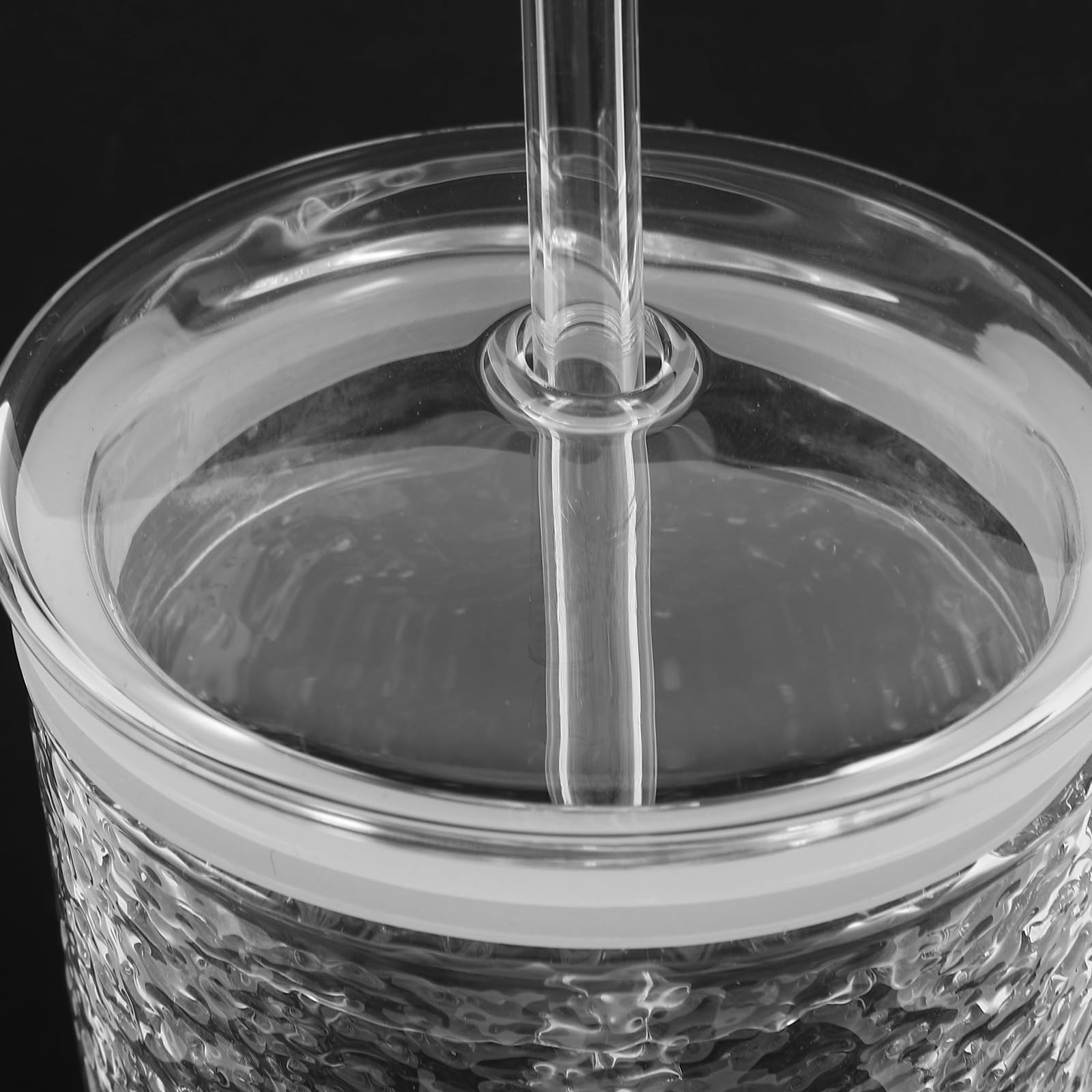Angoily Glas Trinkbecher Großes Fassungsvermögen Glatte Oberfläche 650ml 2 Stück mit Deckel und Strohhalm für Cafés und Hotels
