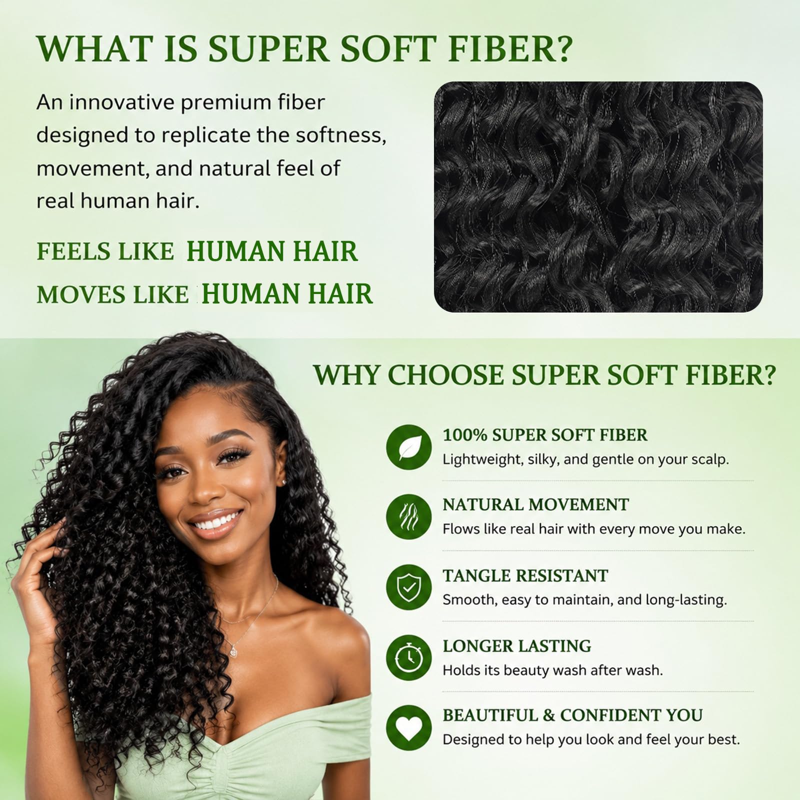 Burmese Curly Crochet Hair 8 Packs Knotless Pre-Looped Synthetic Extensions