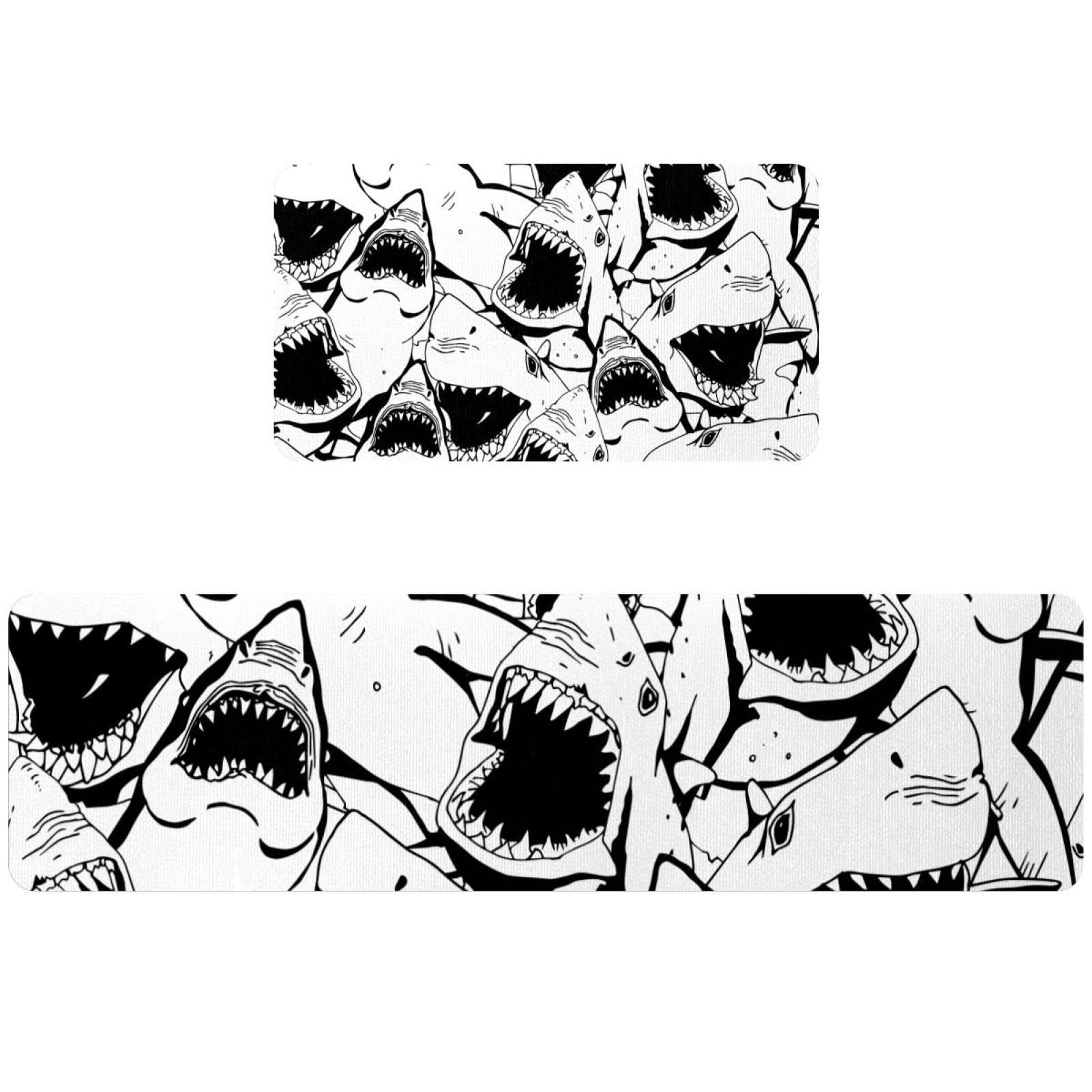Tapis de cuisine requin lavable pour éliminer les taches de graisse en cuisine