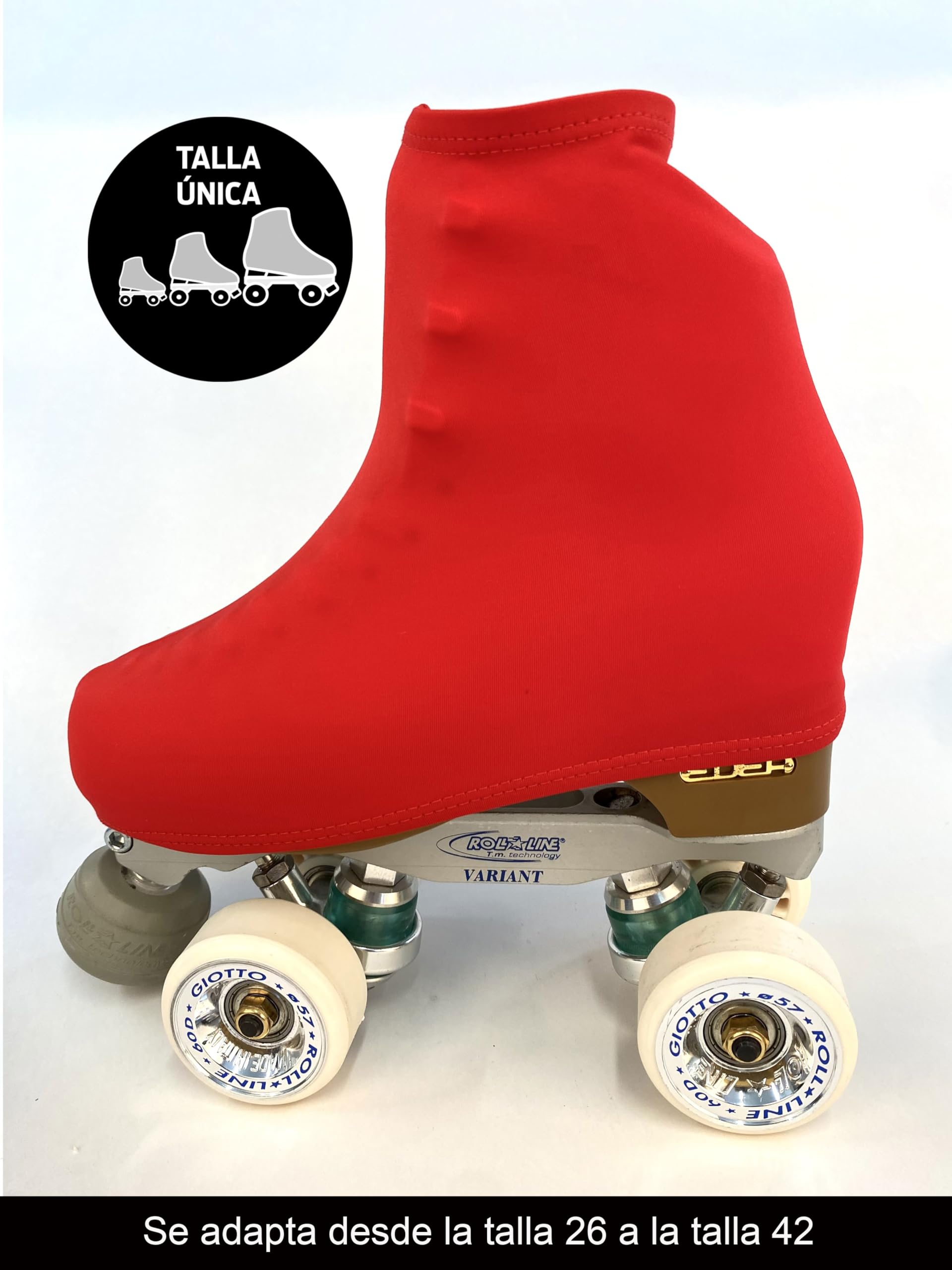 CRLSPORT Cubre patín para niña y Mujer, Funda Patín Skate, 180 Densidad, Talla Universal, Color Rojo