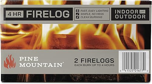Miniatura 3 de Pine Mountain Chimeneas tradicionales de 4 horas, troncos de arranque fácil, chimenea de larga duración para chimenea, fogata, hoguera, uso en