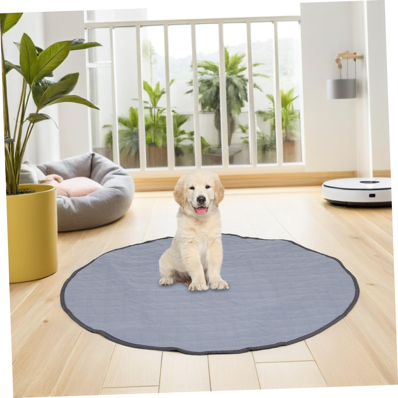 iplusmile Traverse Lavabili Per Cani e Piccoli Animali Tappetini Igienici Rotondi Riutilizzabili Assorbenti e Antiscivolo Pad Toilette Per Addestramento Cucciolotti Gatti Conigli e Porcellin