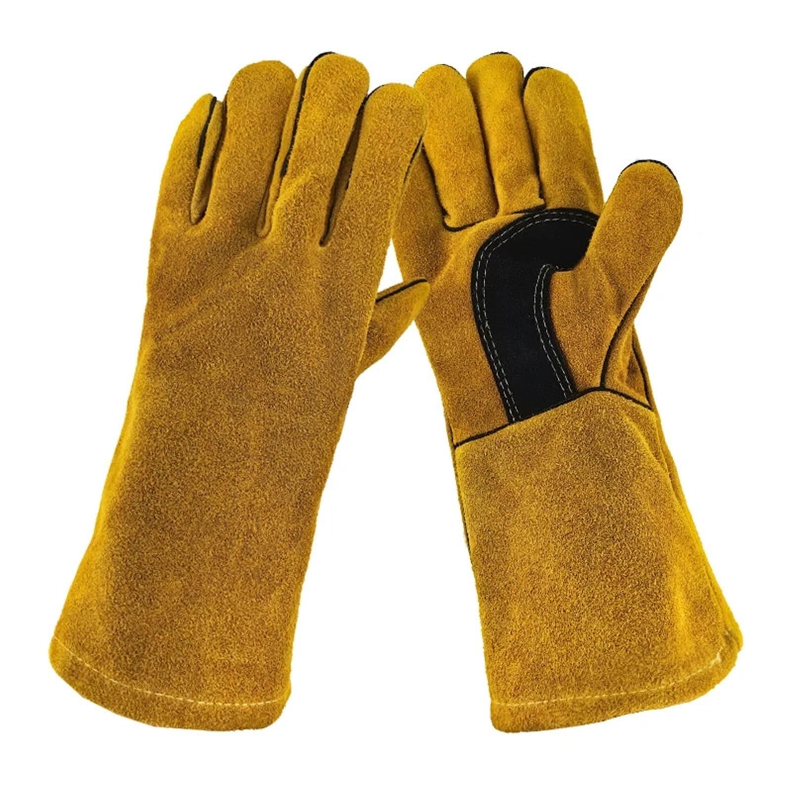 Compatible con guantes ignífugos de cuero, aislamiento térmico, anticorte, for soldar, estufa de leña, chimenea, barbacoa, hornear, Camping