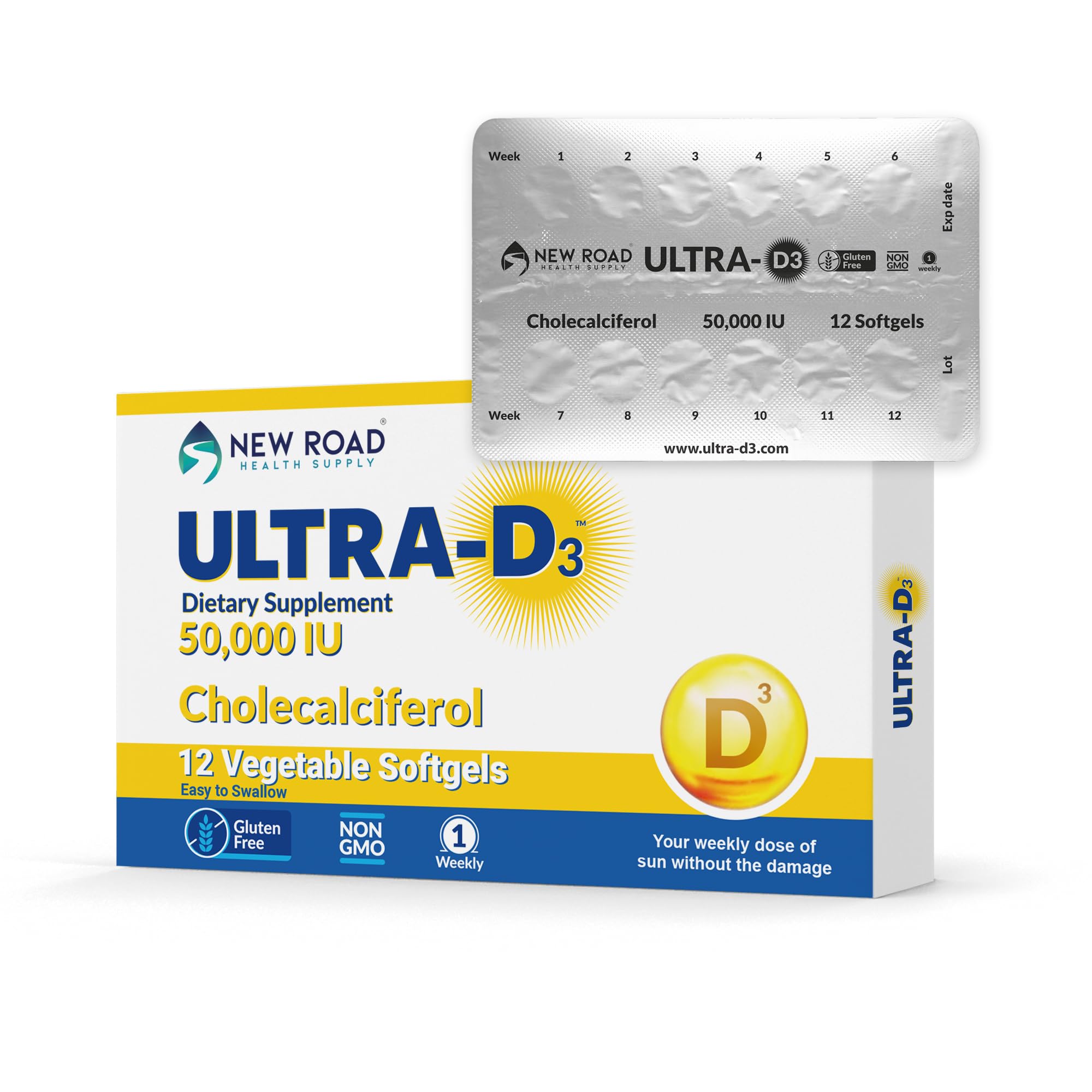 Once-Weekly Vitamin D3 50,000 IU Softgels