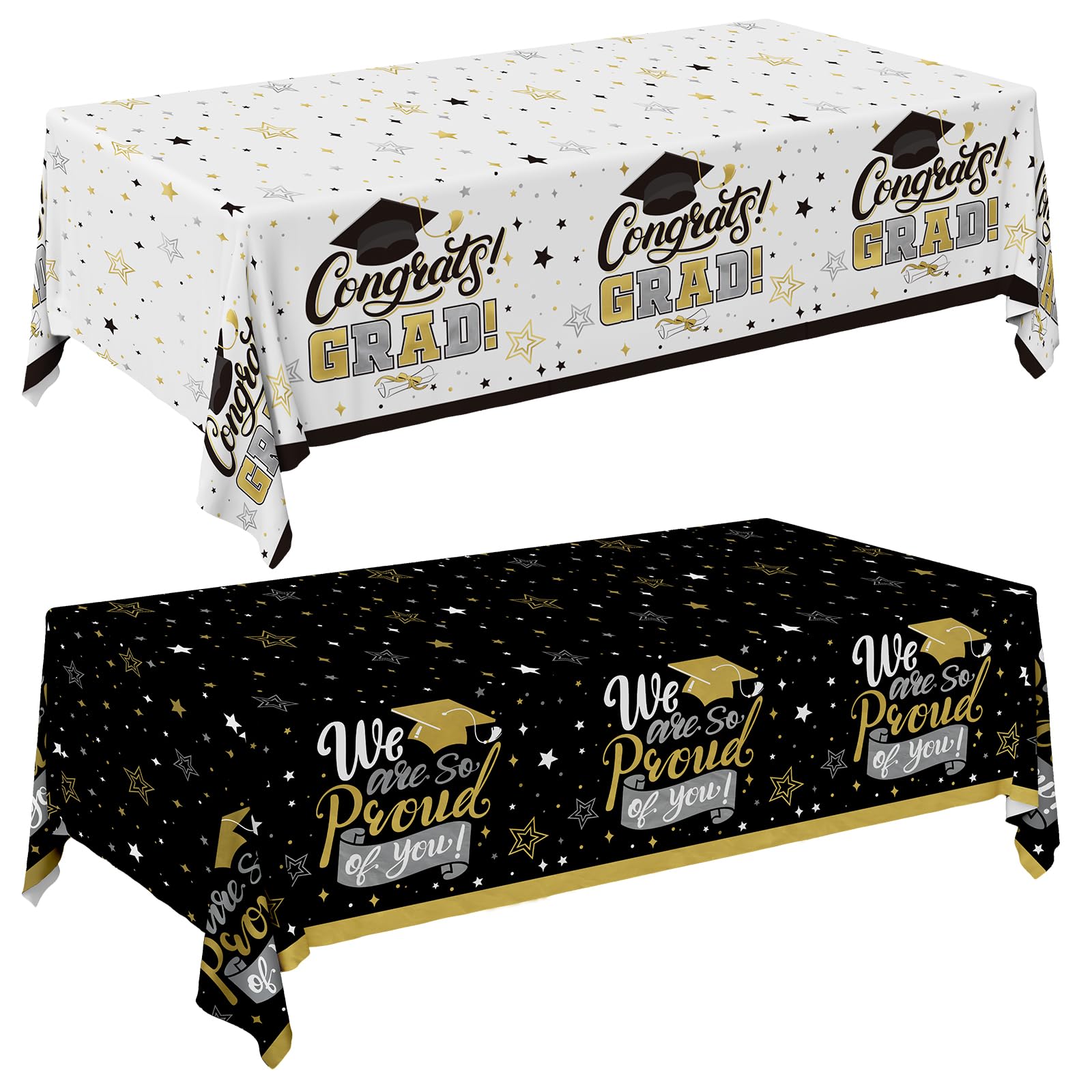 Graduation Decorations 2026-2 Pcs Black and Gold