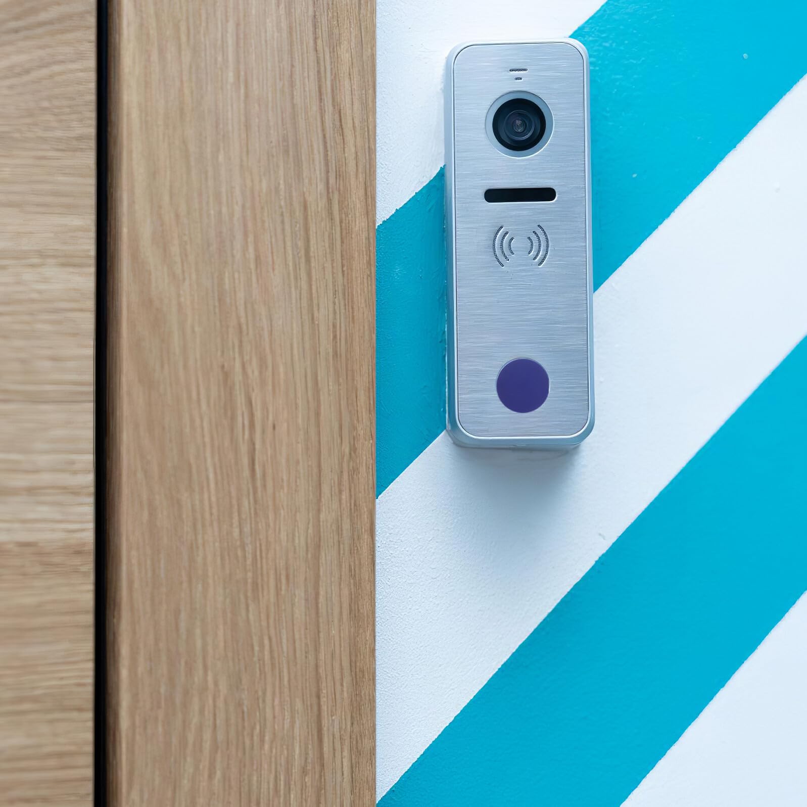 Bouton de Sonnette en Silicone Bleu, Remplacement 4 Pièces