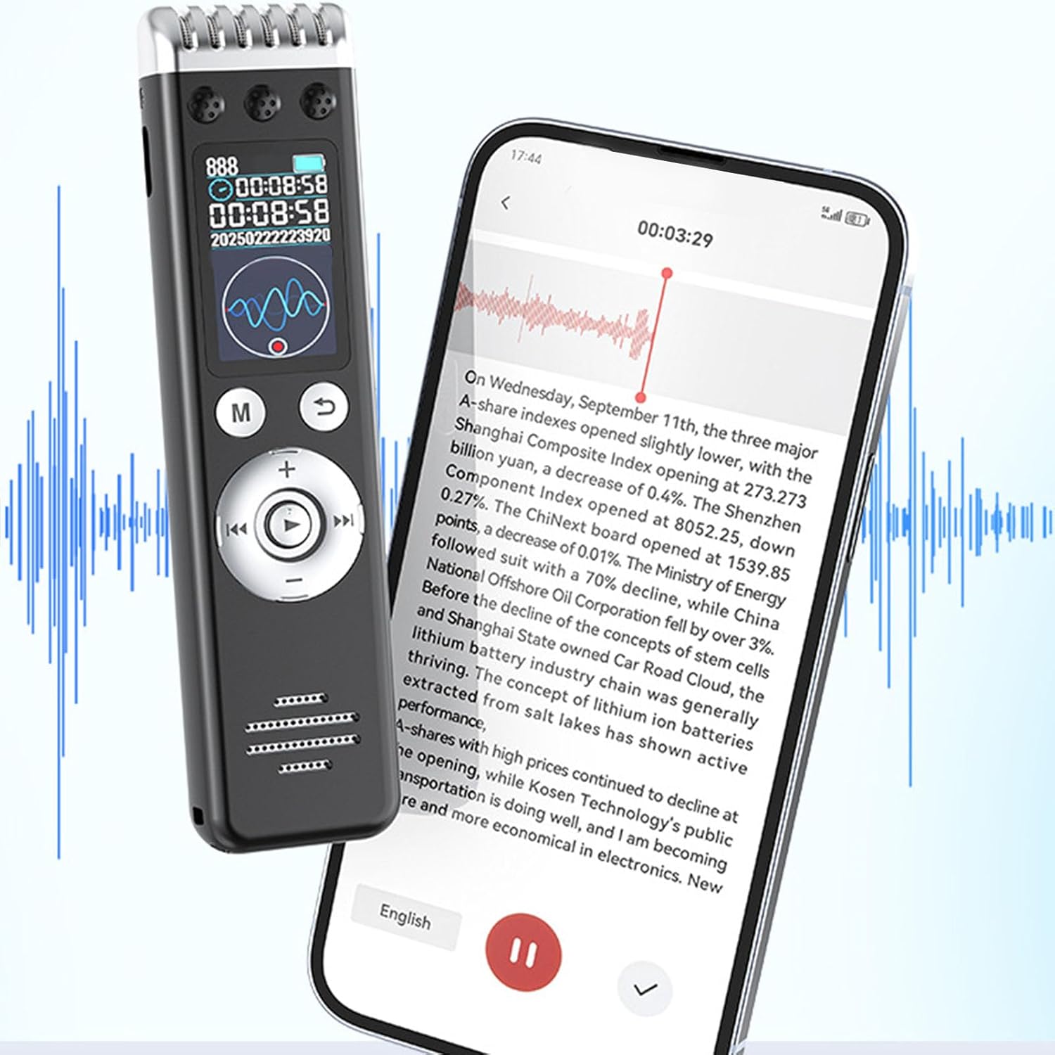 Asixxsix AI デジタル ボイス レコーダー、189 言語をサポートリアルタイム音声からテキストへの翻訳、AI 文字起こし要