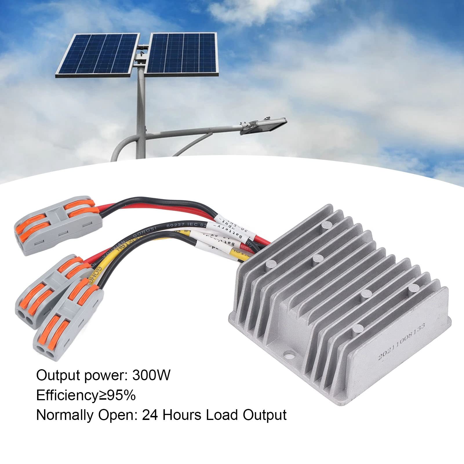 Kontroler Słoneczny MPPT, Kontroler ładowania Panelu Słonecznego 300W 20A z Wielokrotną Ochroną, Zewnętrzny Kontroler Panelu Słonecznego do Baterii Słonecznych Lamp Ulicznych(13,8V)