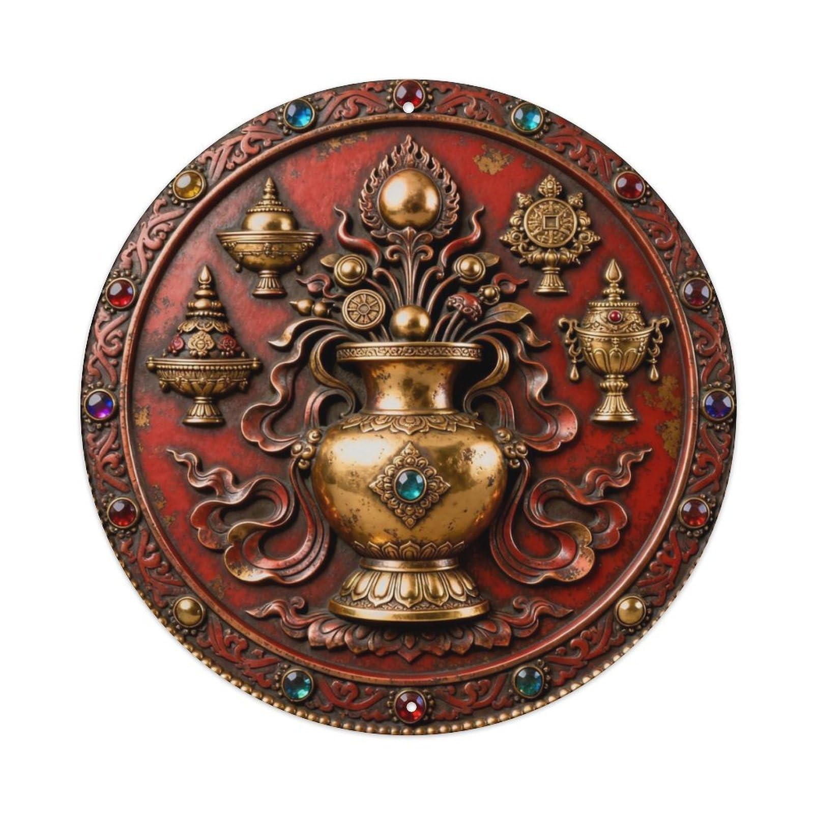Tibet Treasure Bottle Bless Metal Tin Sign Plaque