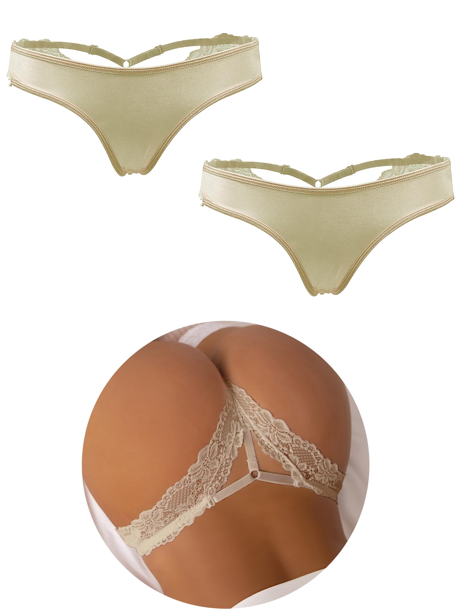 Culotte String Dentelle Florale Femme - Lingerie Ouverte Sensuelle