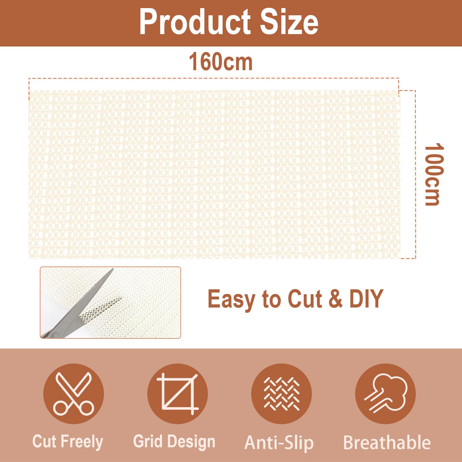 Image secondaire de VMUTGA Tapis Antidérapant, 100 x 160 cm Anti Derapant Tapis Polyvalent Anti Glisse Tapis Découpable Tapis Antidérapant de Protec