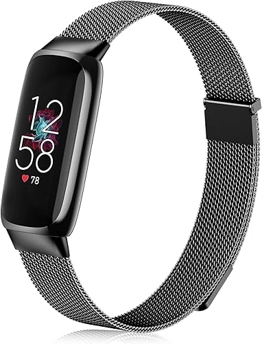 Zedoli Compatible con Fitbit Luxe Bands para mujeres y hombres, correa de repuesto de metal de malla milanesa de acero inoxidable para Fitbit