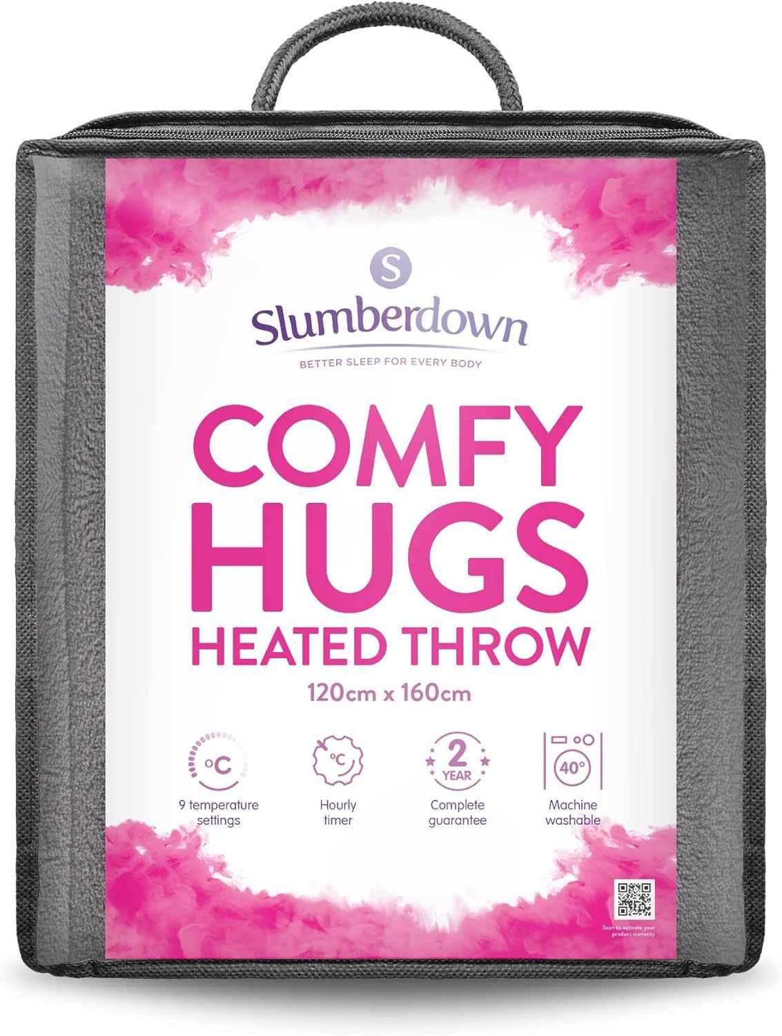 Slumberdown Comfy Hugs Heated Throw Large Electric Blanket with 9