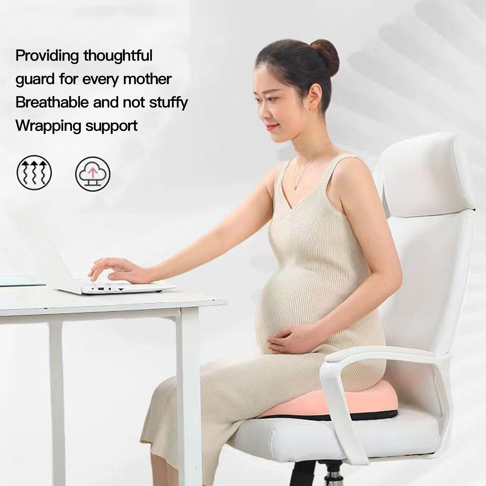 Cocoarm Cuscino del Sedile a Ciambella Cuscino del Sedile in Memory Foam per Sedia a Forma di U con Supporto per Rimbalzo Rapido Copertura Lavabile Design Pieghevole per Viaggi in Ufficio Gravidanza